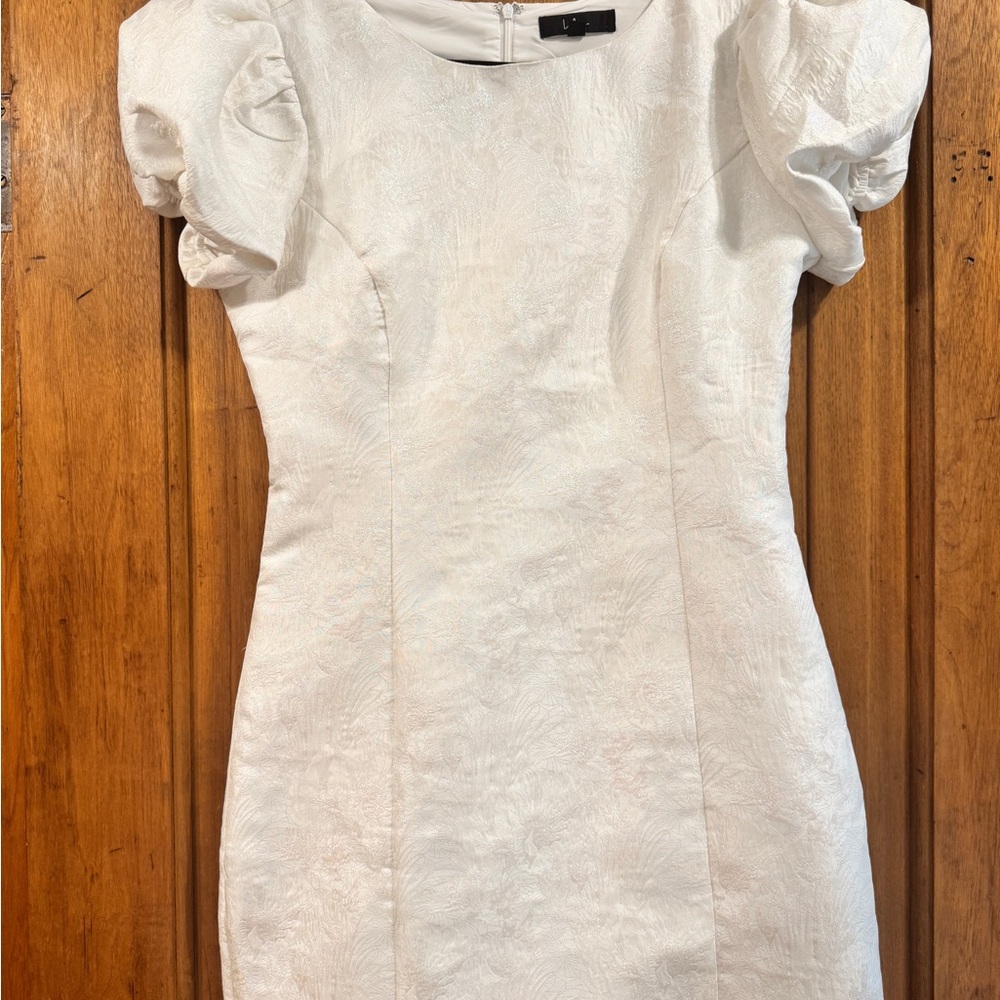 Lulu's White Tiered Ruffled Sheath Mini Dress